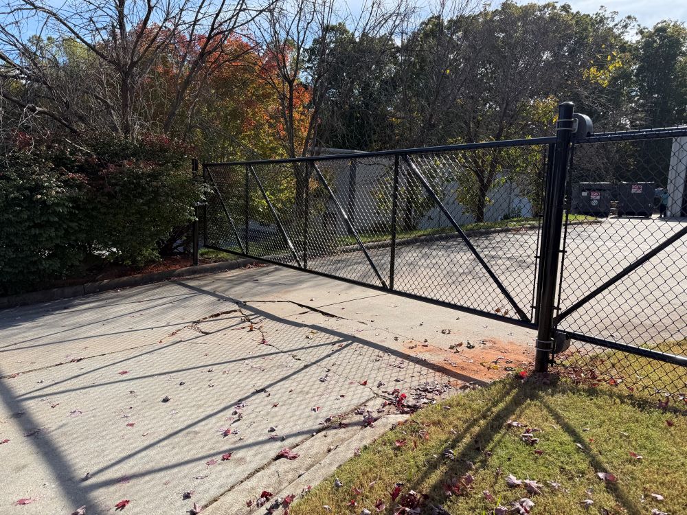 commercial chain link gate installed in Mooresville nc