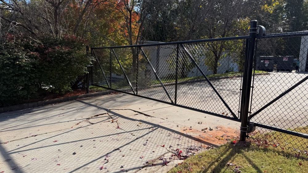 commercial chain link gate installed in Mooresville nc